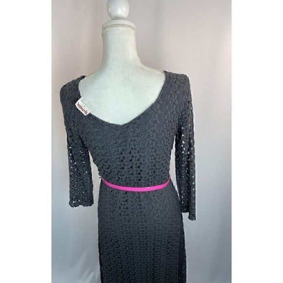 Cynthia Rowleyd Gray Crochet Dress Small NEW - Picture 5 of 9